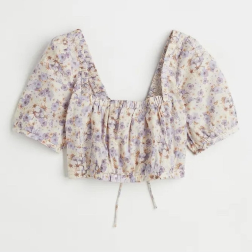 H&M Linen Blend Crop Top NWT